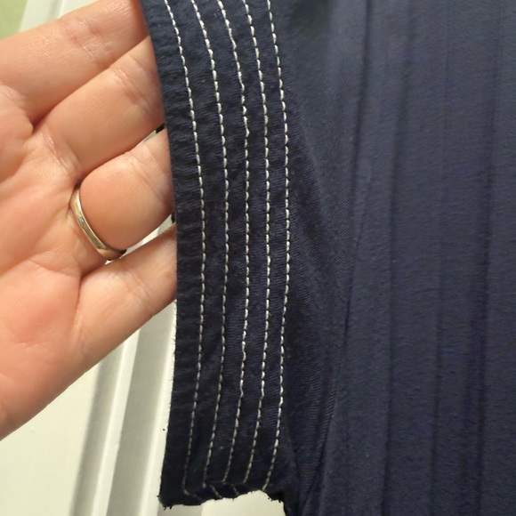 LOFT Navy Blue Mini Dress with Tie Waist - Picture 4 of 6